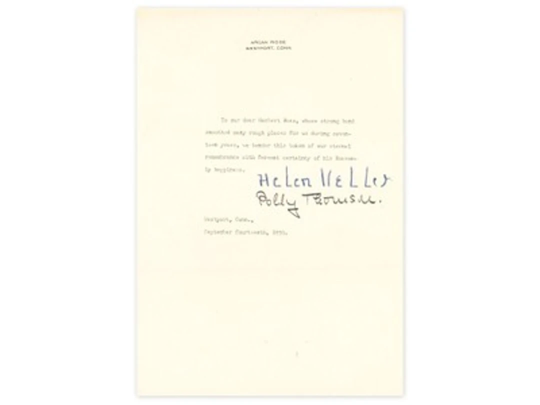 Helen Keller Typed Letter Signed - Grad
