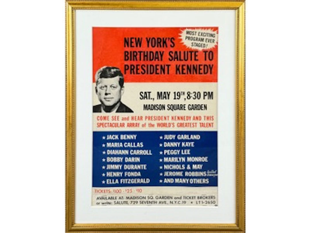 JFK-Marilyn Monroe Birthday Salute Poster