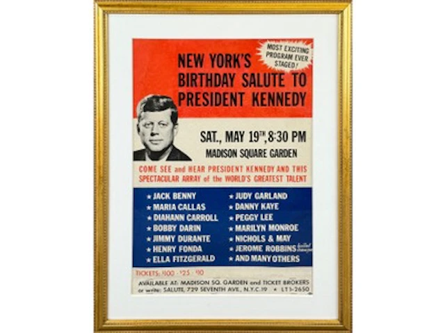JFK-Marilyn Monroe Birthday Salute Poster