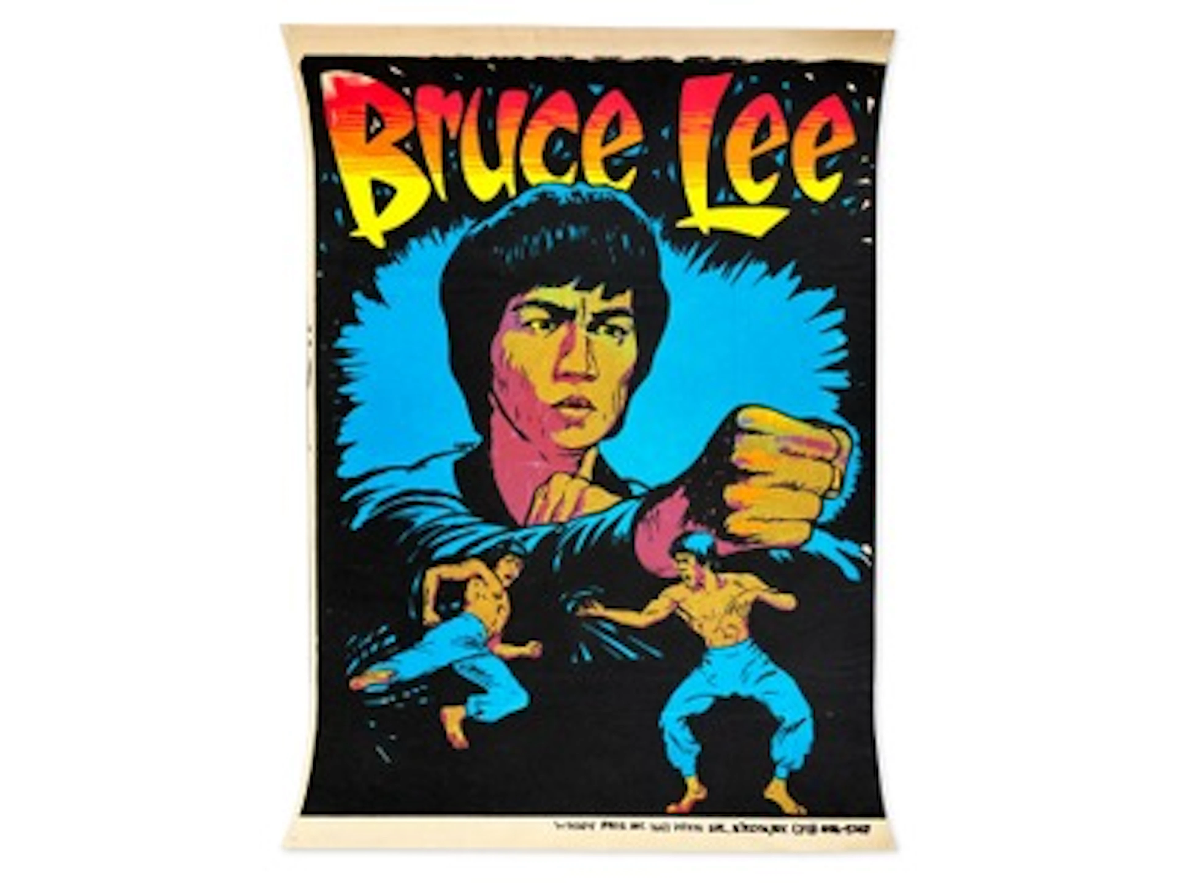 1970's Bruce Lee Black Light Poster