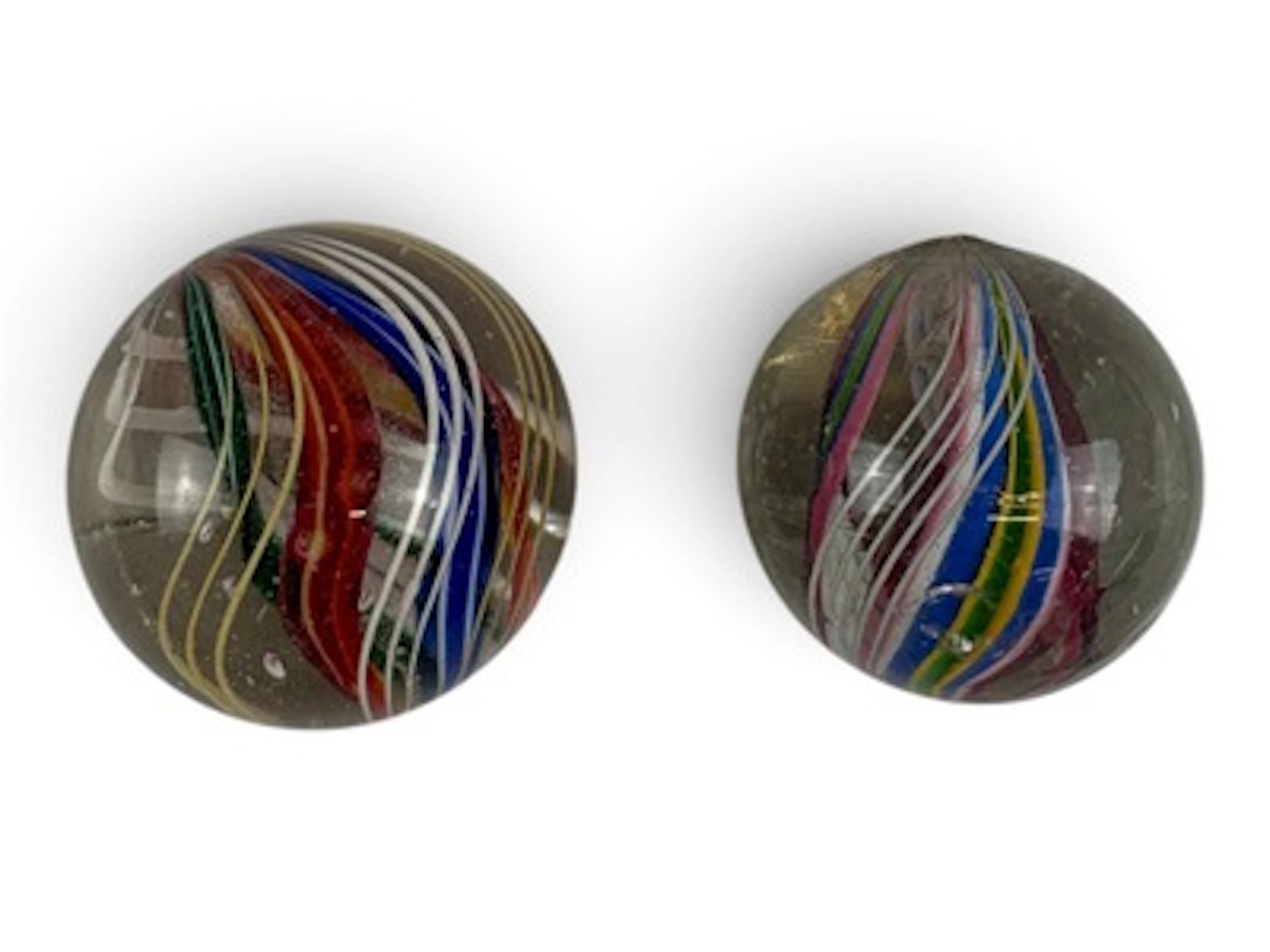 2 Large European Hand Made Marbles