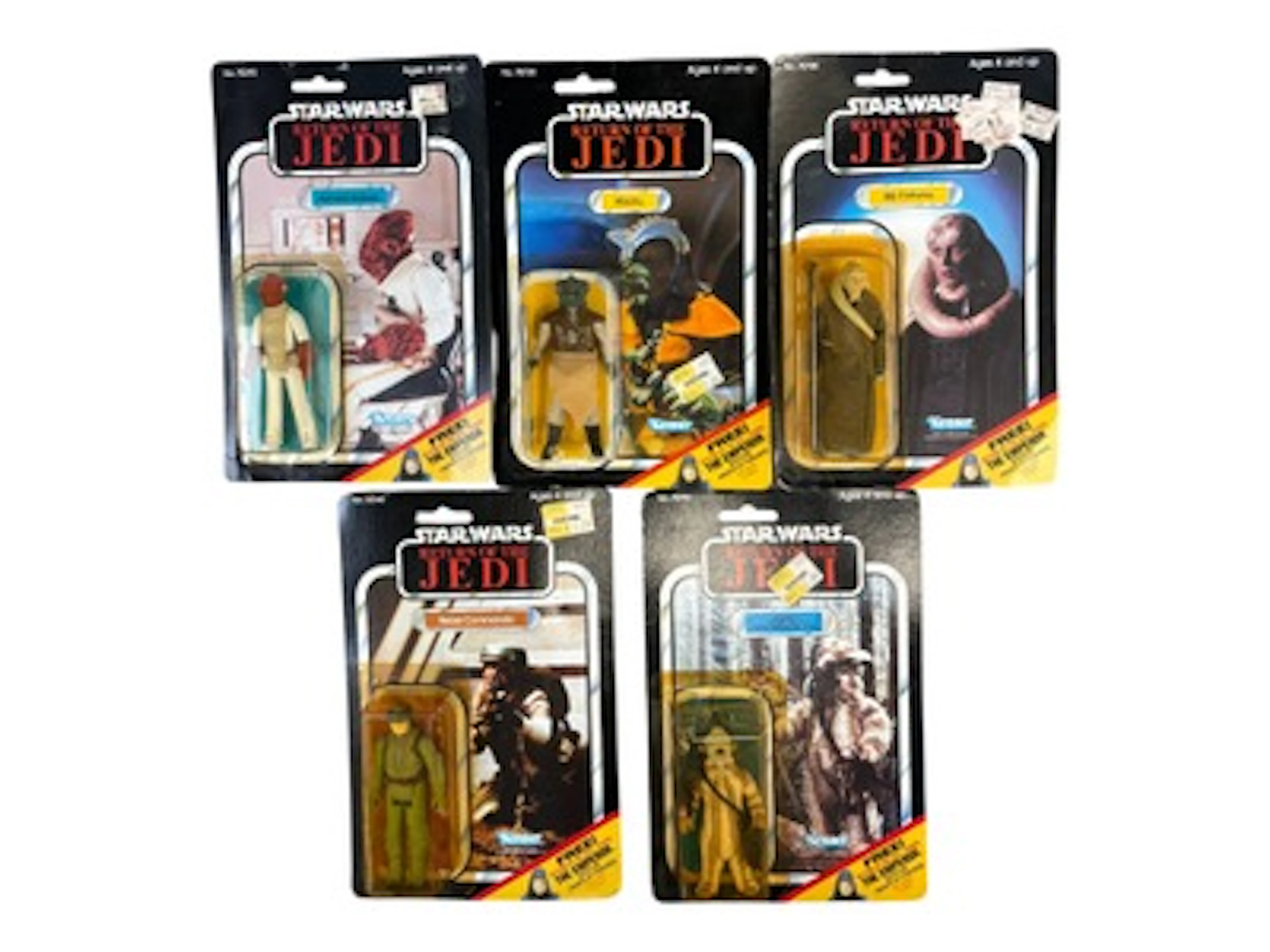 (5) 1983 MOC Star Wars ROTJ Figures, 65 Back-C