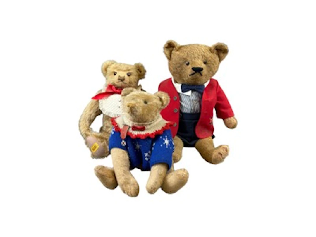 (3) Vintage Mohair Teddy Bears