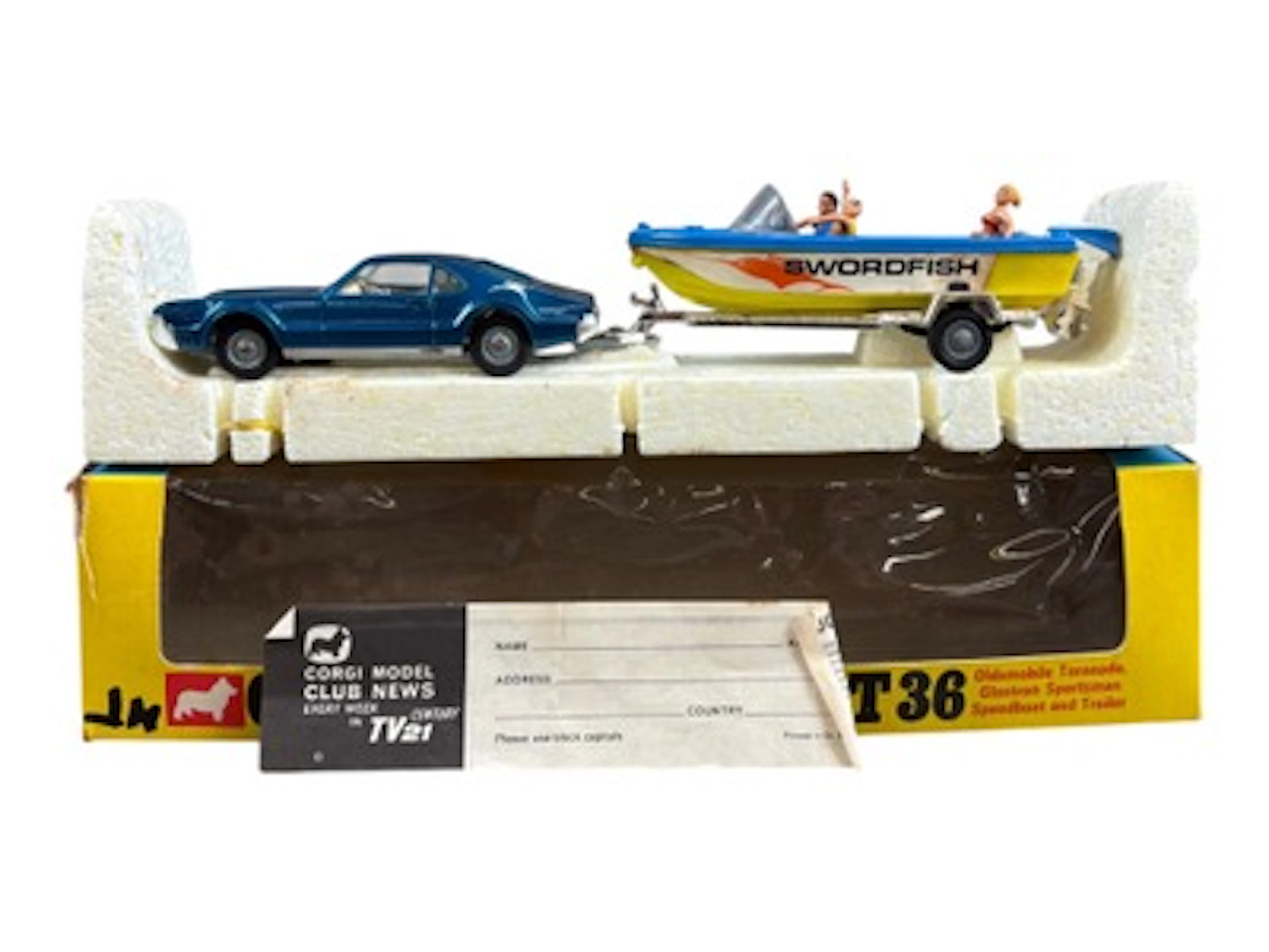 Corgi Toys GS36, Toronado & Speedboat Trailer