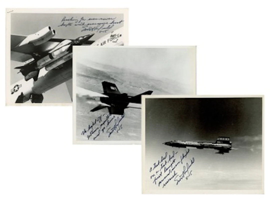 (3) Scott Crossfield Signed X-15 Photos