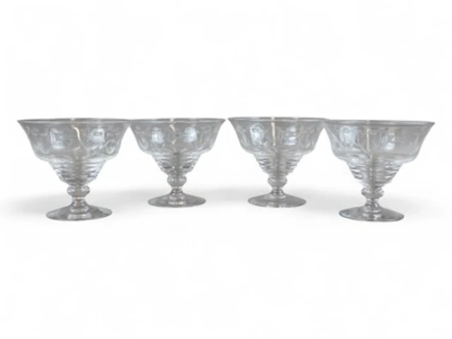 (4) White Star Line Stuart Crystal Footed Bowls
