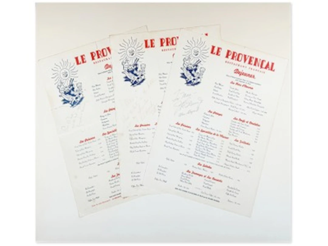 Multi-Signed NYC Restaurant Menu Display - Grad