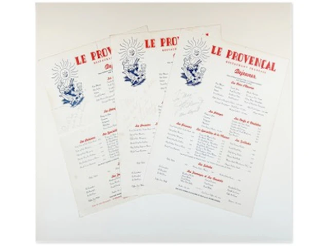Multi-Signed NYC Restaurant Menu Display - Grad