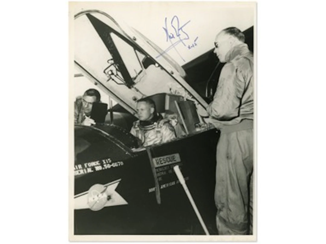 Neil Armstrong Signed X-15 Photo - Grad