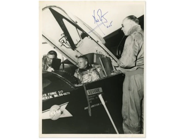 Neil Armstrong Signed X-15 Photo - Grad