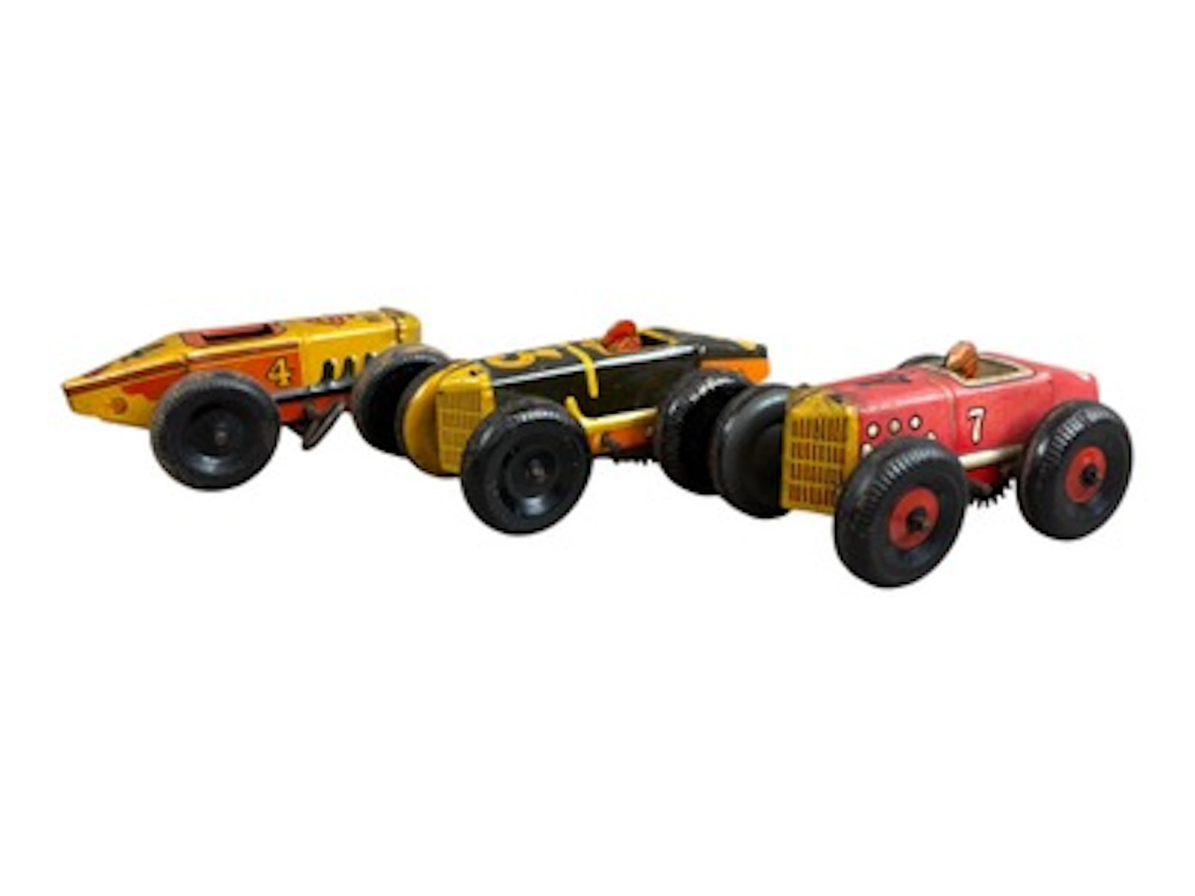 (3) Marx Tin Litho Wind Up Race Cars