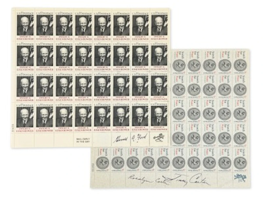 Carter & Ford Signed Stamp Sheets