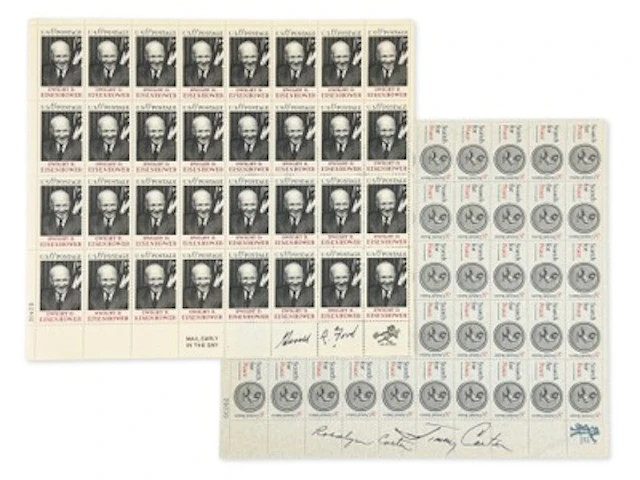 Carter & Ford Signed Stamp Sheets
