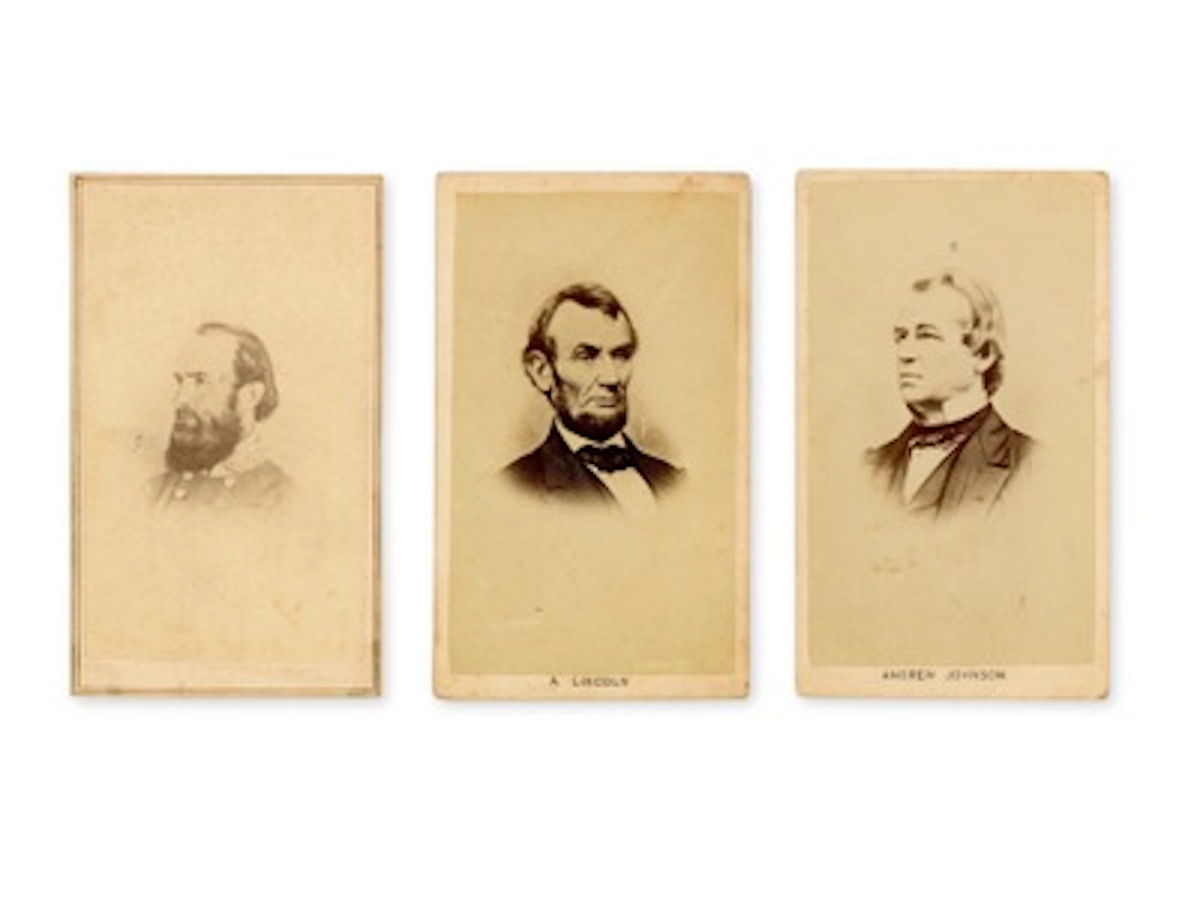 (3) Lincoln, Johnson & Jackson CDV Portraits
