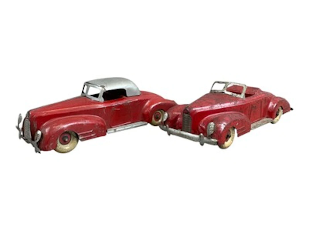 (2) Pressed Steel Cars with Tin Balloon Tires