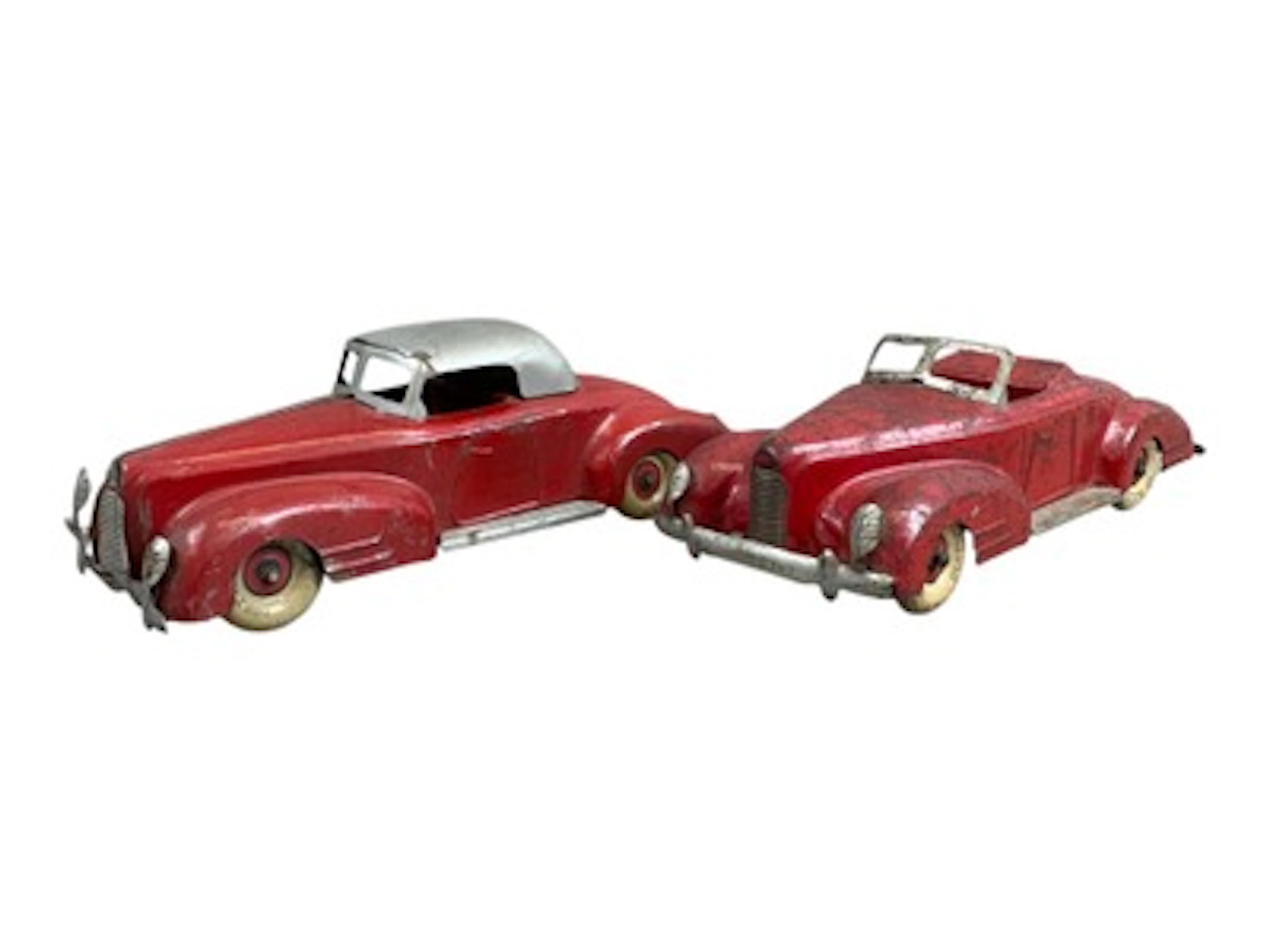 (2) Pressed Steel Cars with Tin Balloon Tires