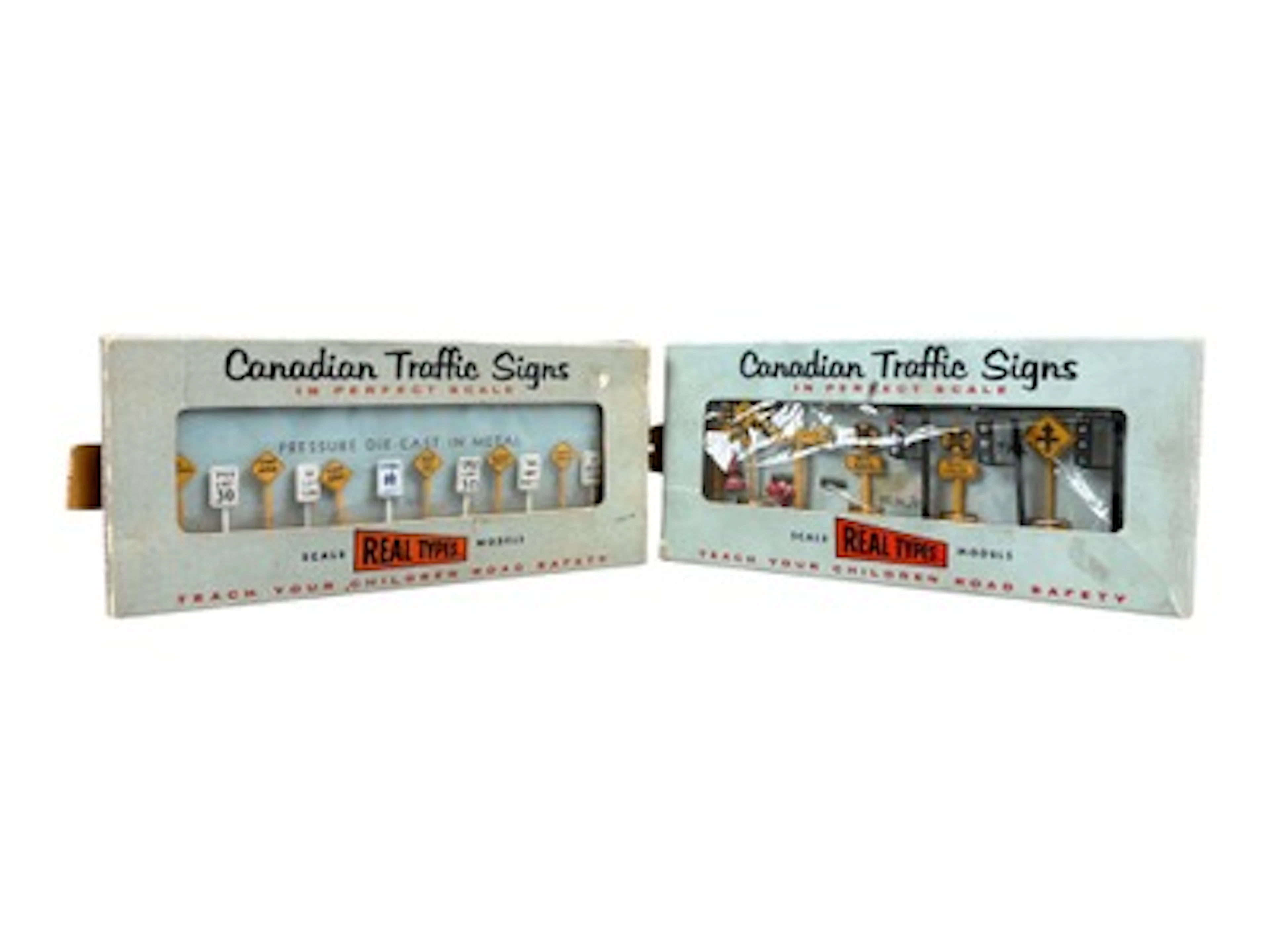 2 Scarce Boxed Hubley Real Types Canada Sign Sets