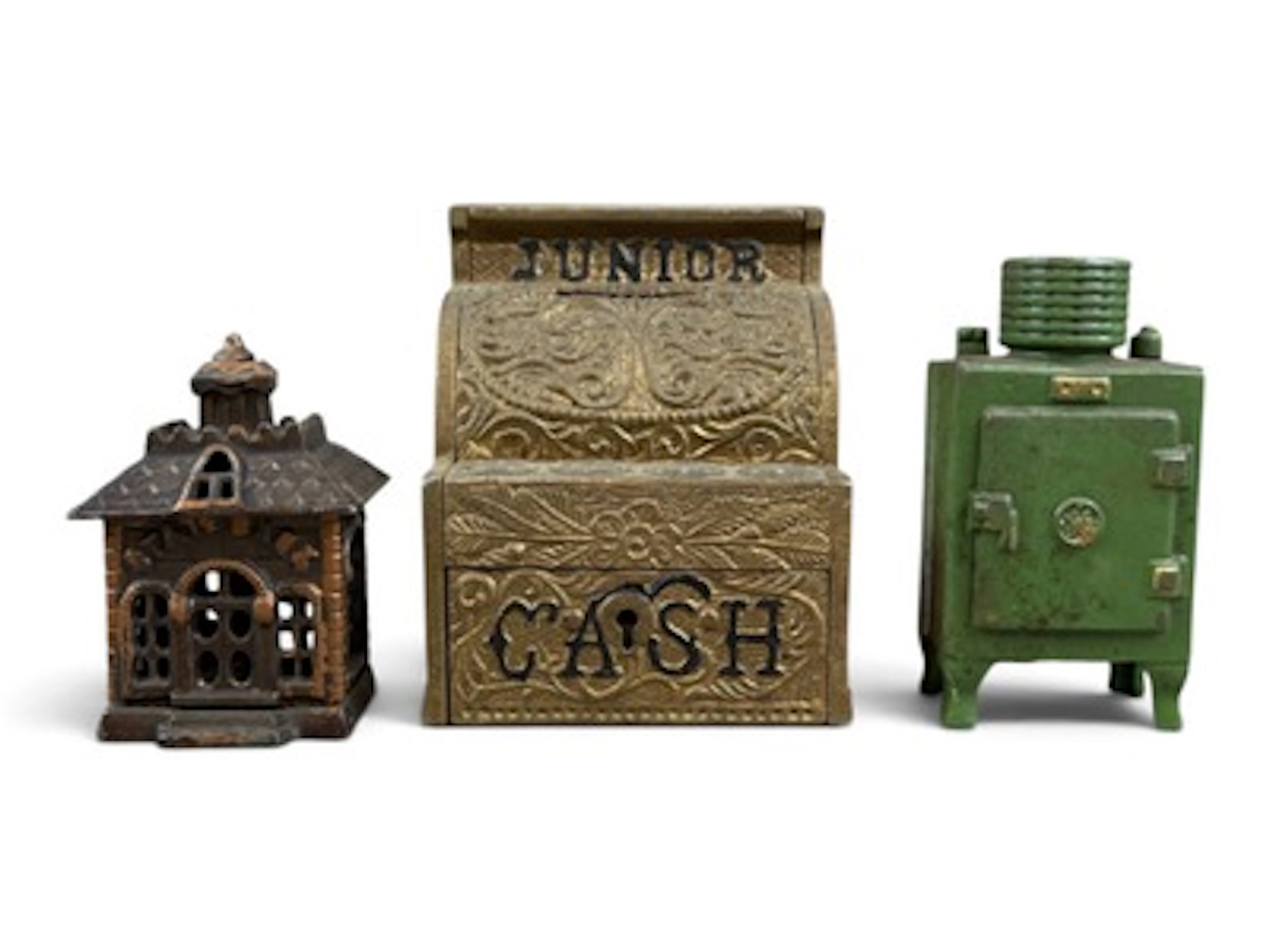 (3) Cast Iron Still Banks