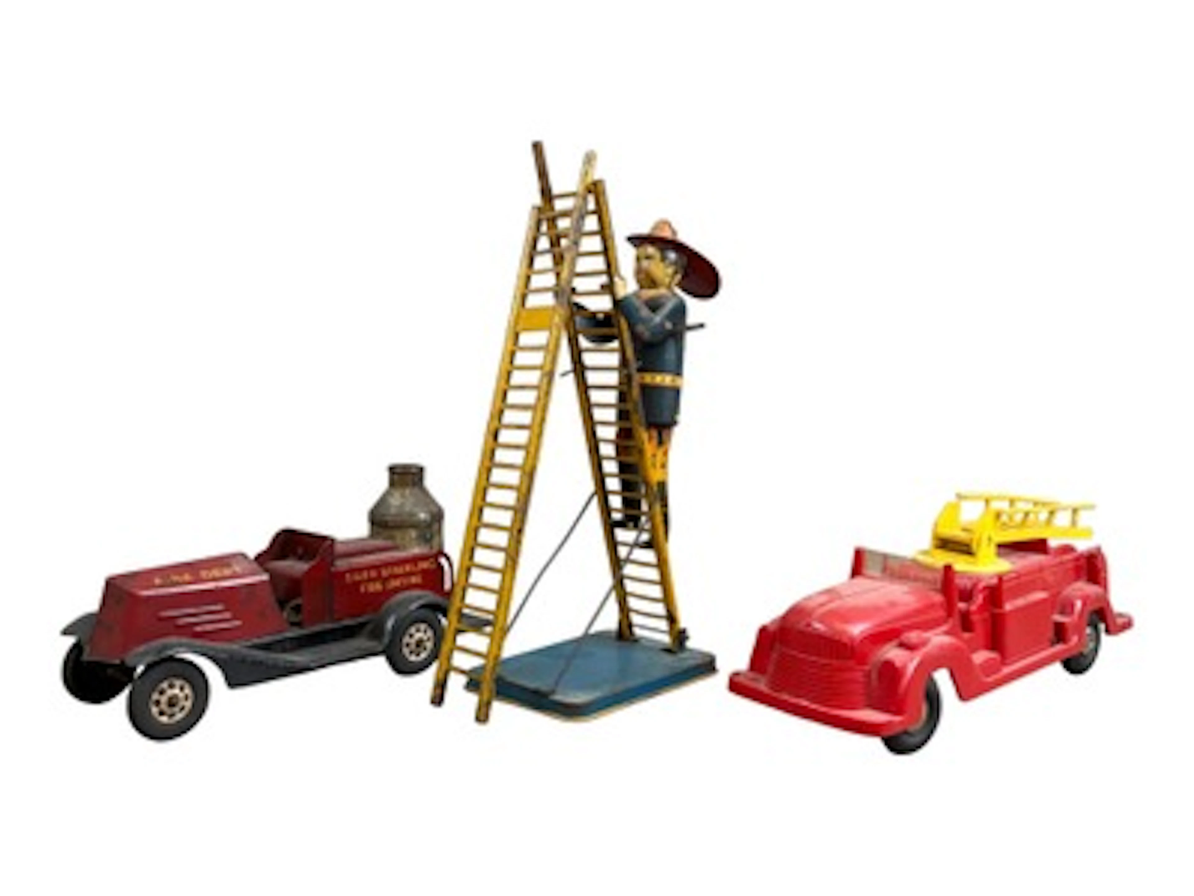 3 Piece Fire Truck and Toy Lot incl. Marx