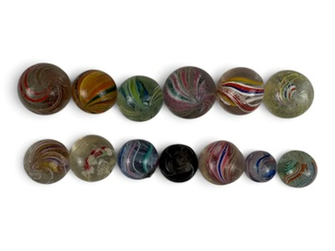 13 Assorted European Hand Made Marbles