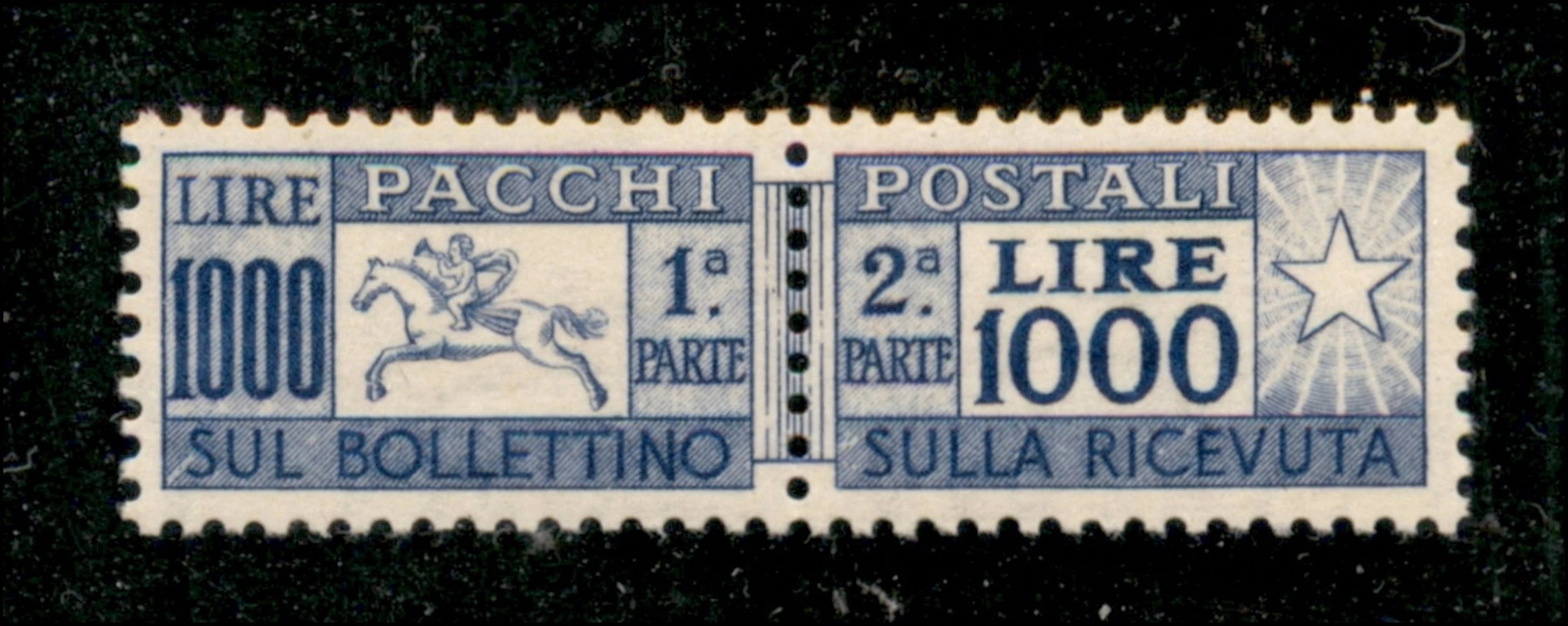 Repubblica - Pacchi postali - 1954 1.000 lire Cavallino (81) ottimamente