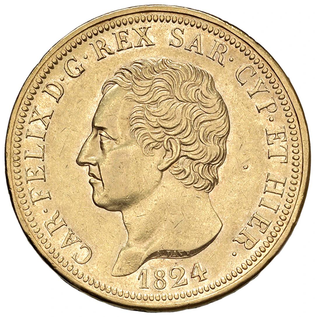 SAVOIA - Regno di Sardegna - Carlo Felice (1821-1831) 80 Lire 1824
