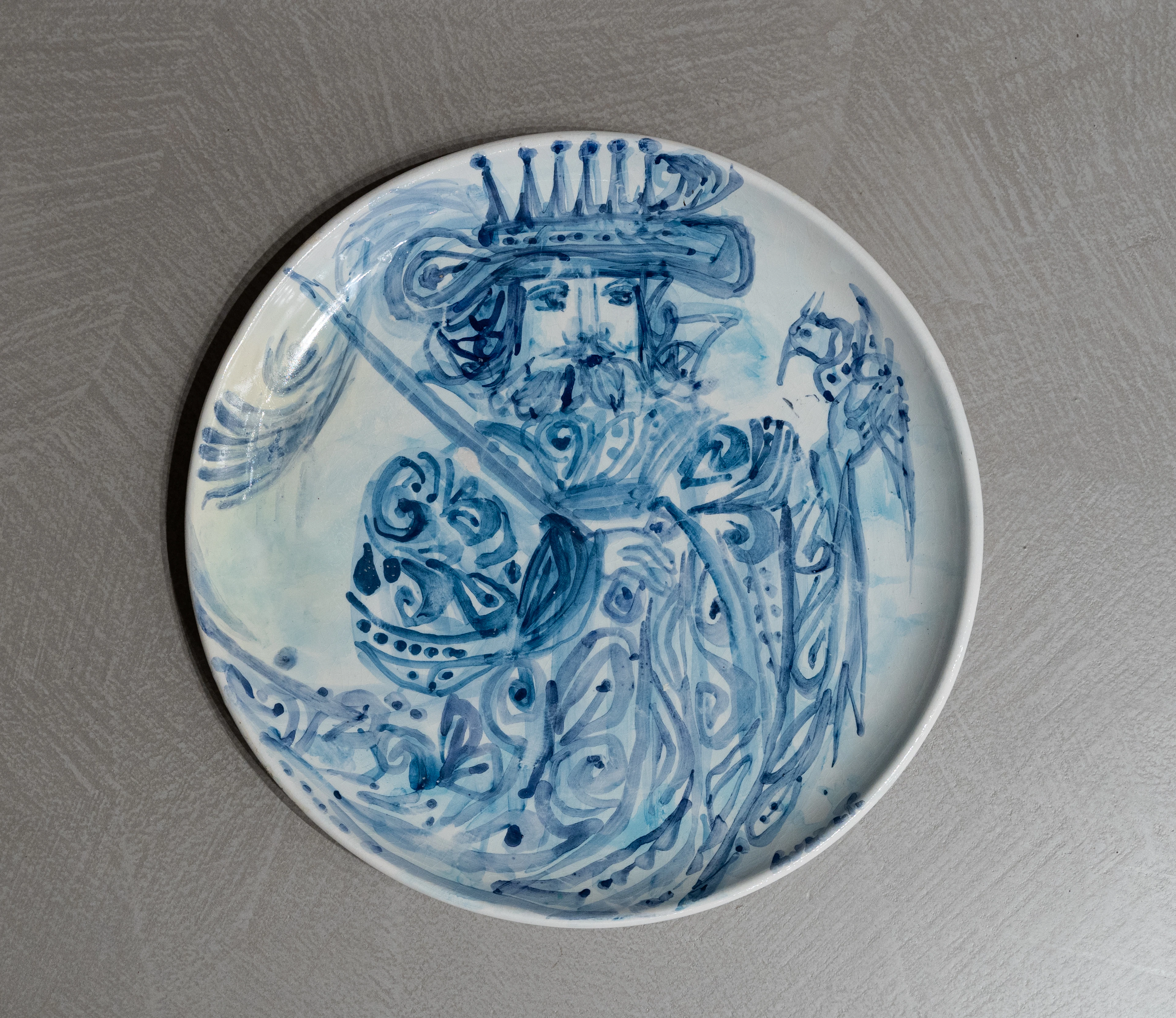 EMANUELE LUZZATI (1921 - 2007) Senza titolo Piatto in ceramica, pezzo