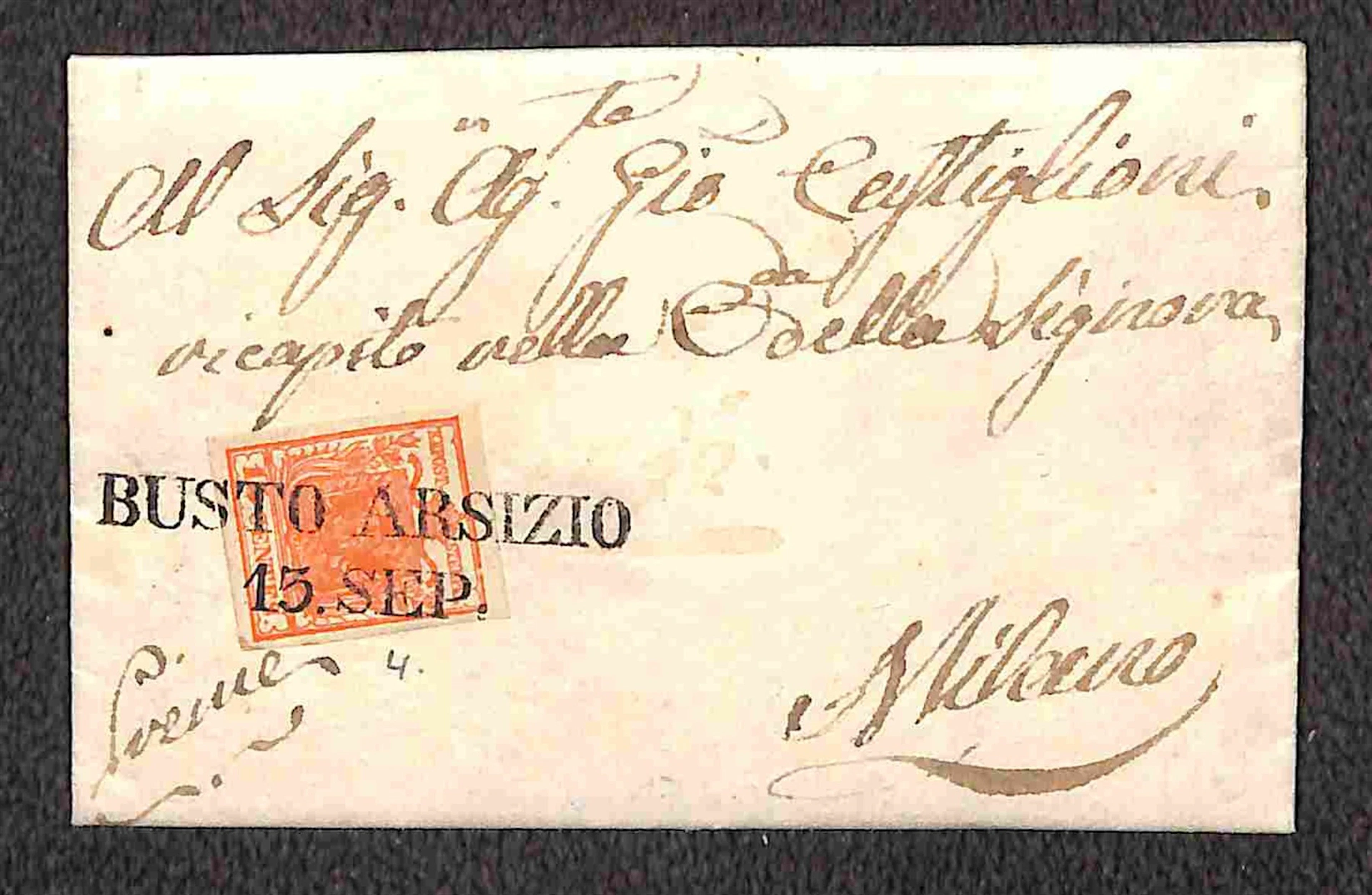 Antichi Stati Italiani - Lombardo Veneto 15 cent rosso vermiglio (4)