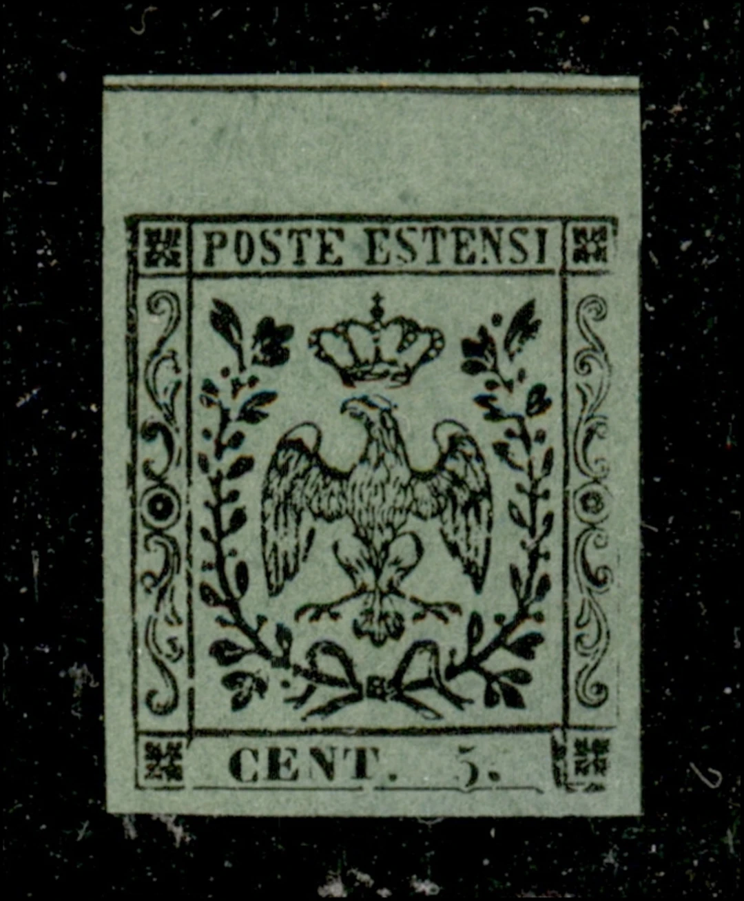 Antichi Stati Italiani - Modena - 1855 Esemplare con in alto interspazio