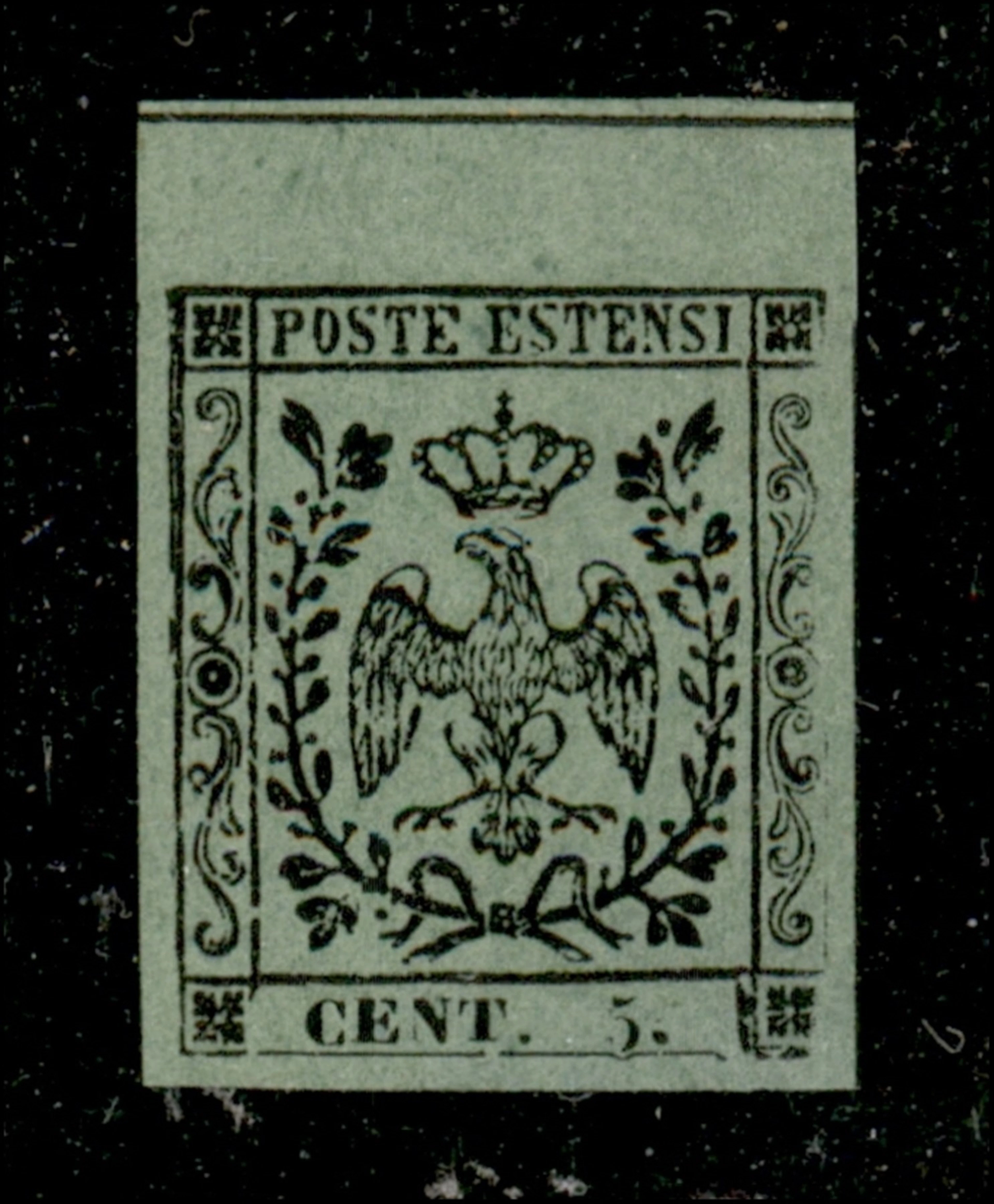Antichi Stati Italiani - Modena - 1855 Esemplare con in alto interspazio