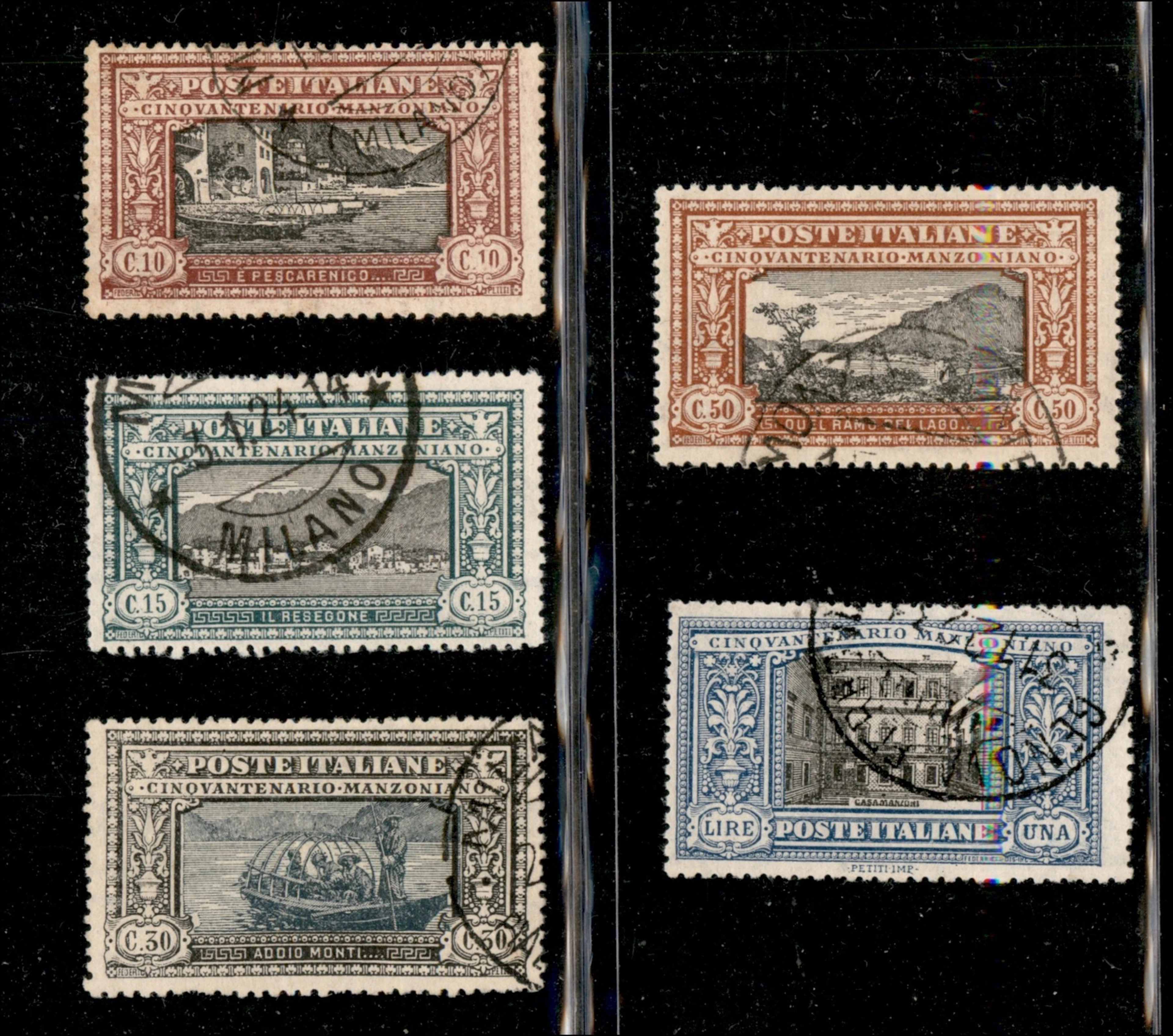 Regno - Vittorio Emanuele III - 1923 Manzoni (151/155) - 'serietta'