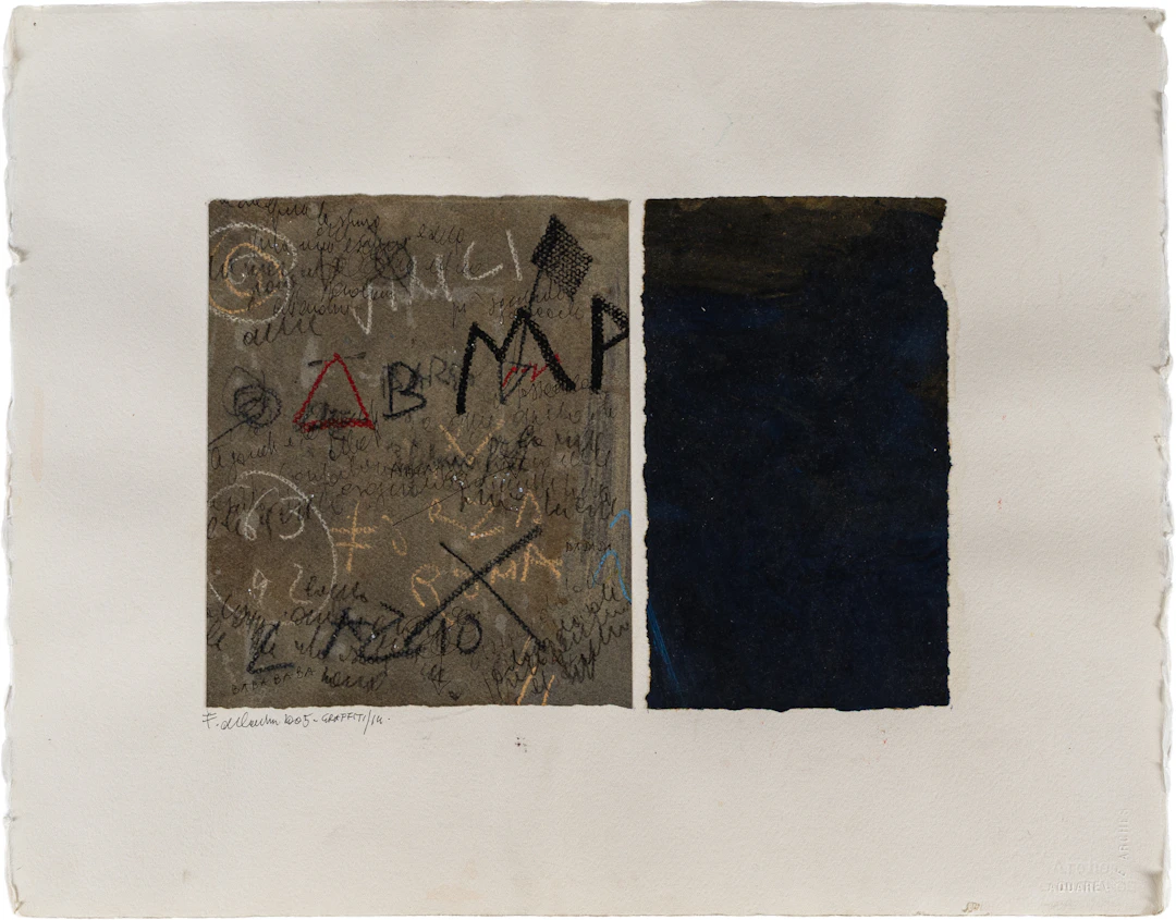 FRANCO DE COURTEN (1932) Tre disegni Graffiti 2005 Tecnica mista su