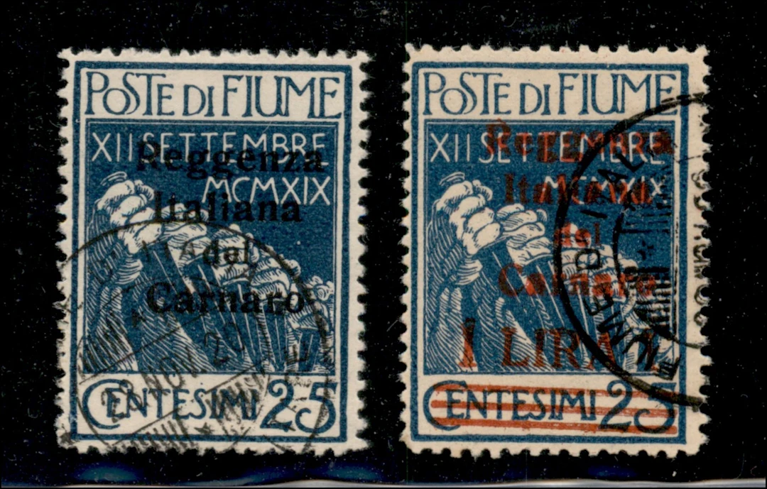 Occupazioni I guerra mondiale - Fiume - 1920 I due valori complementari