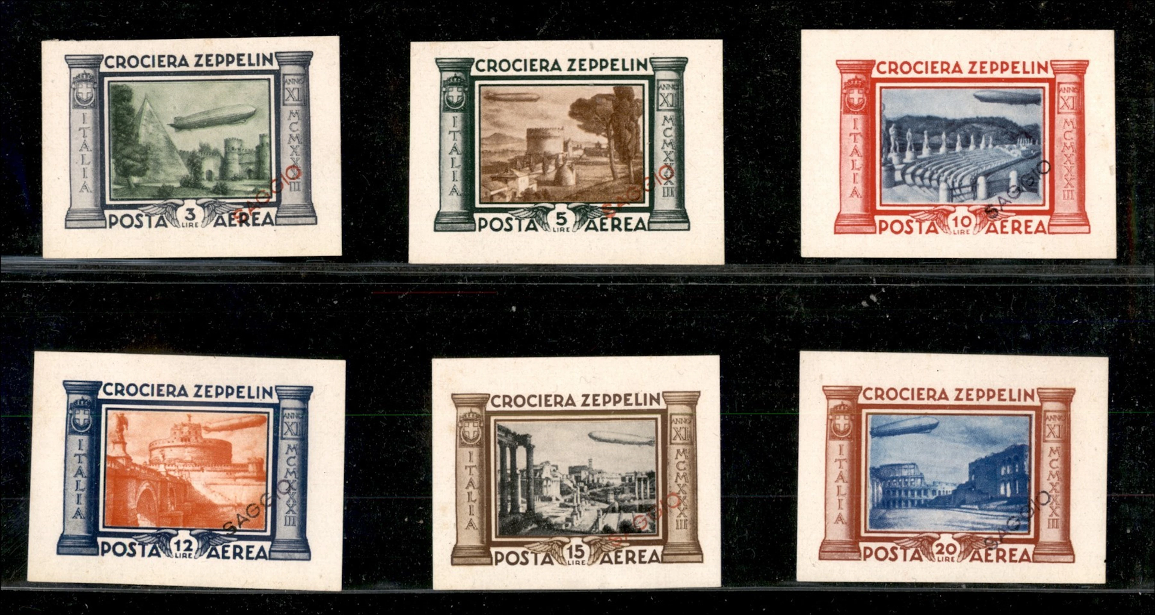 Regno - Posta Aerea - 1933 - Saggi fotografici della serie Crociera