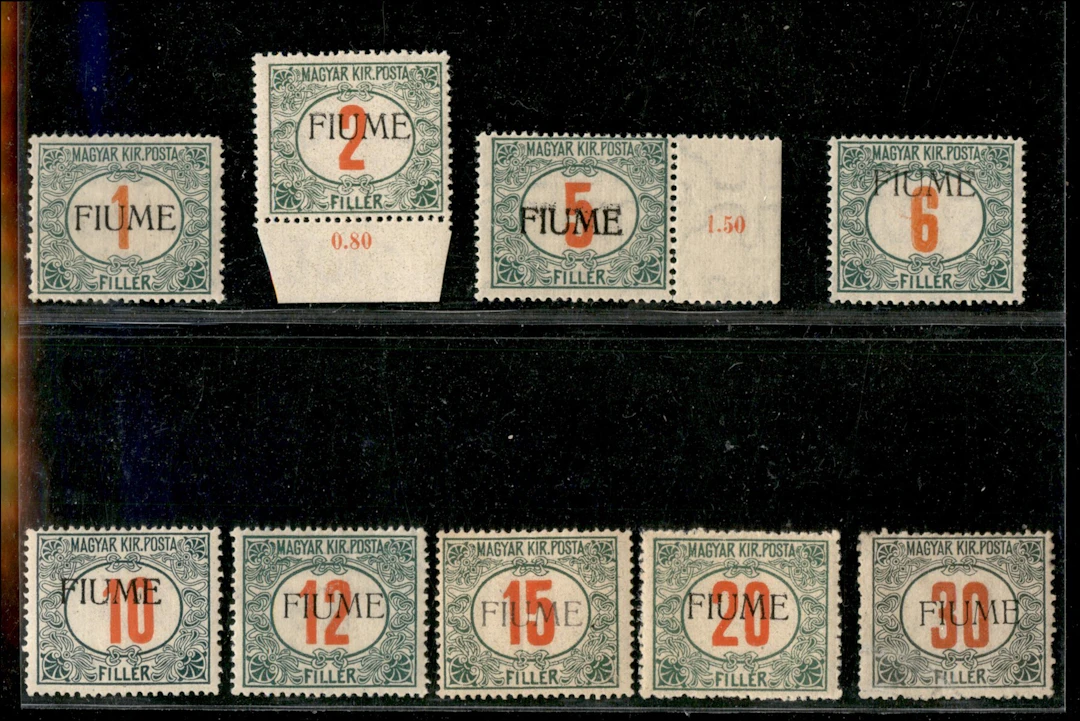 Occupazioni I guerra mondiale - Fiume - 1918 Serie completa di Segnatasse