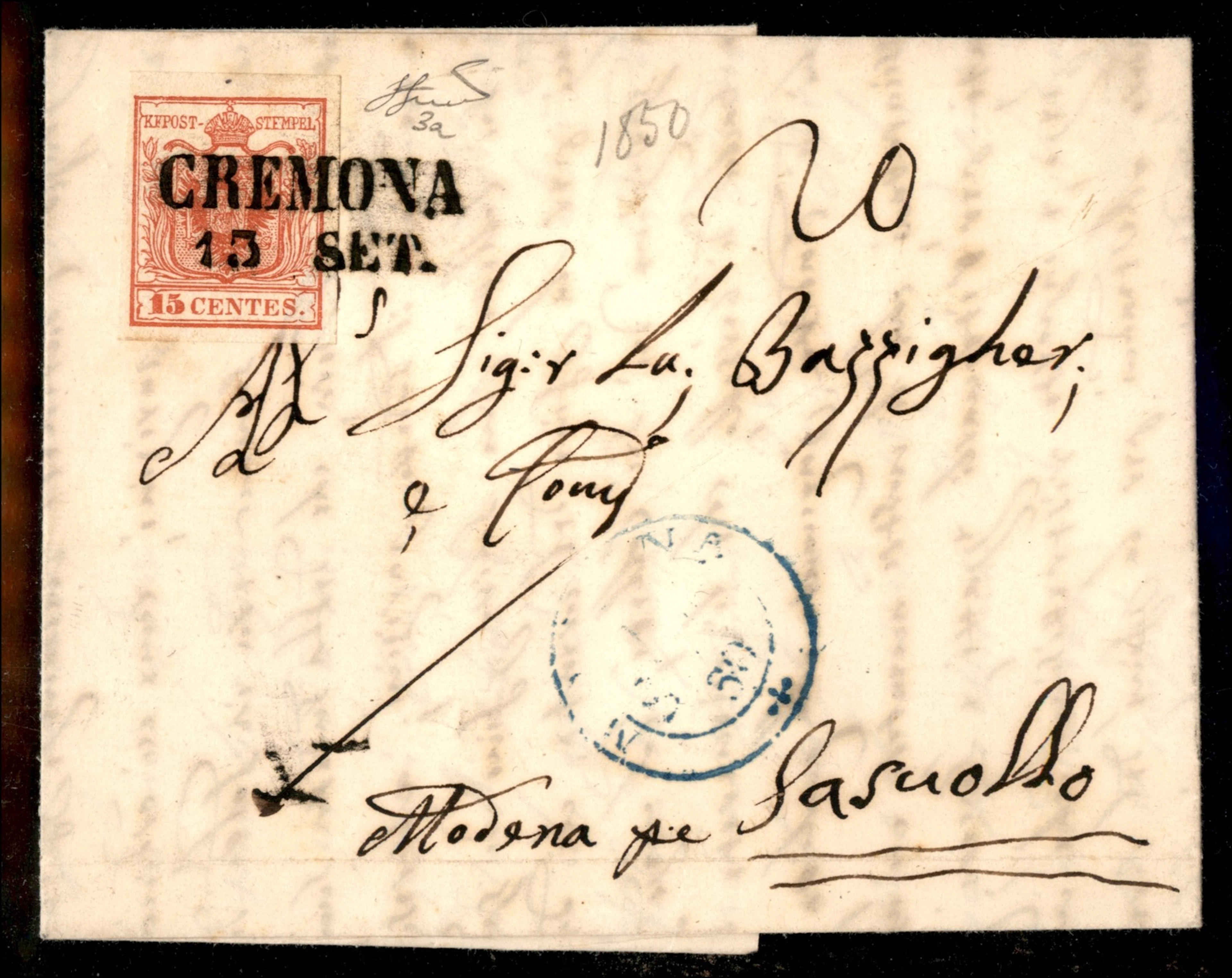 Antichi Stati Italiani - Lombardo Veneto Lettera con 15 cent rosso