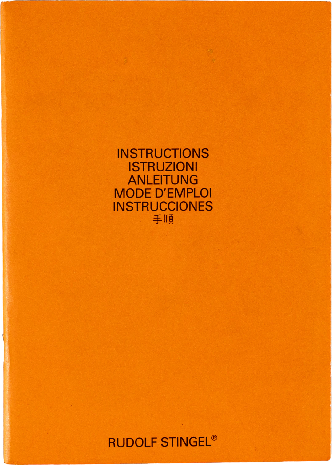 RUDOLF STINGEL (1956) Istruzioni 1989 libro d'artista in brossura