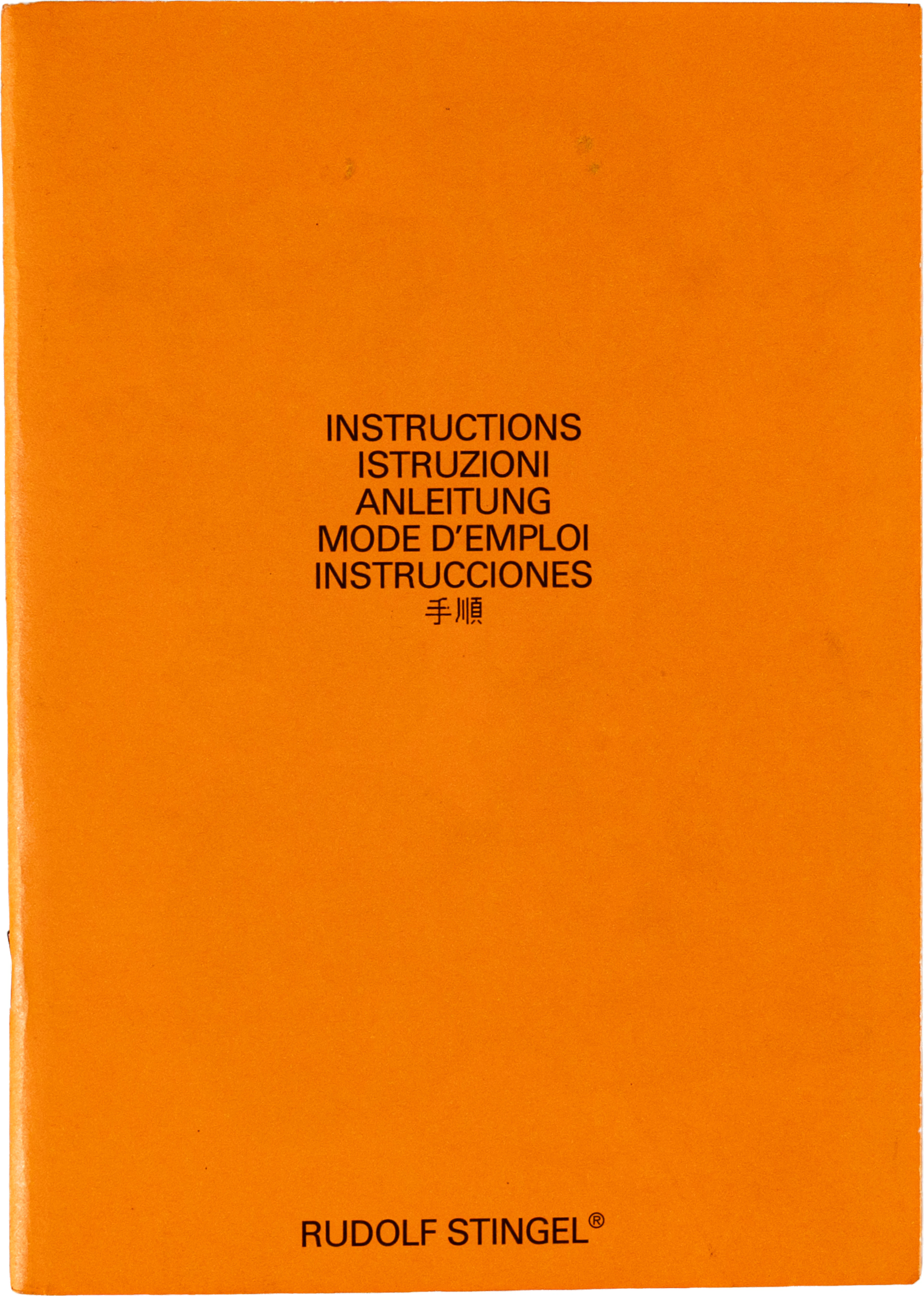 RUDOLF STINGEL (1956) Istruzioni 1989 libro d'artista in brossura