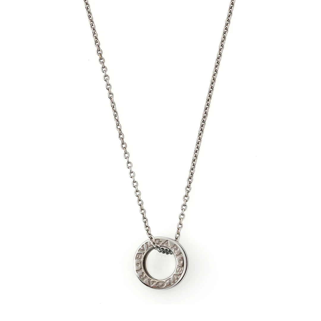 BULGARI, collana collezione B.Zero1. Oro bianco 18kt. Lunghezza 40