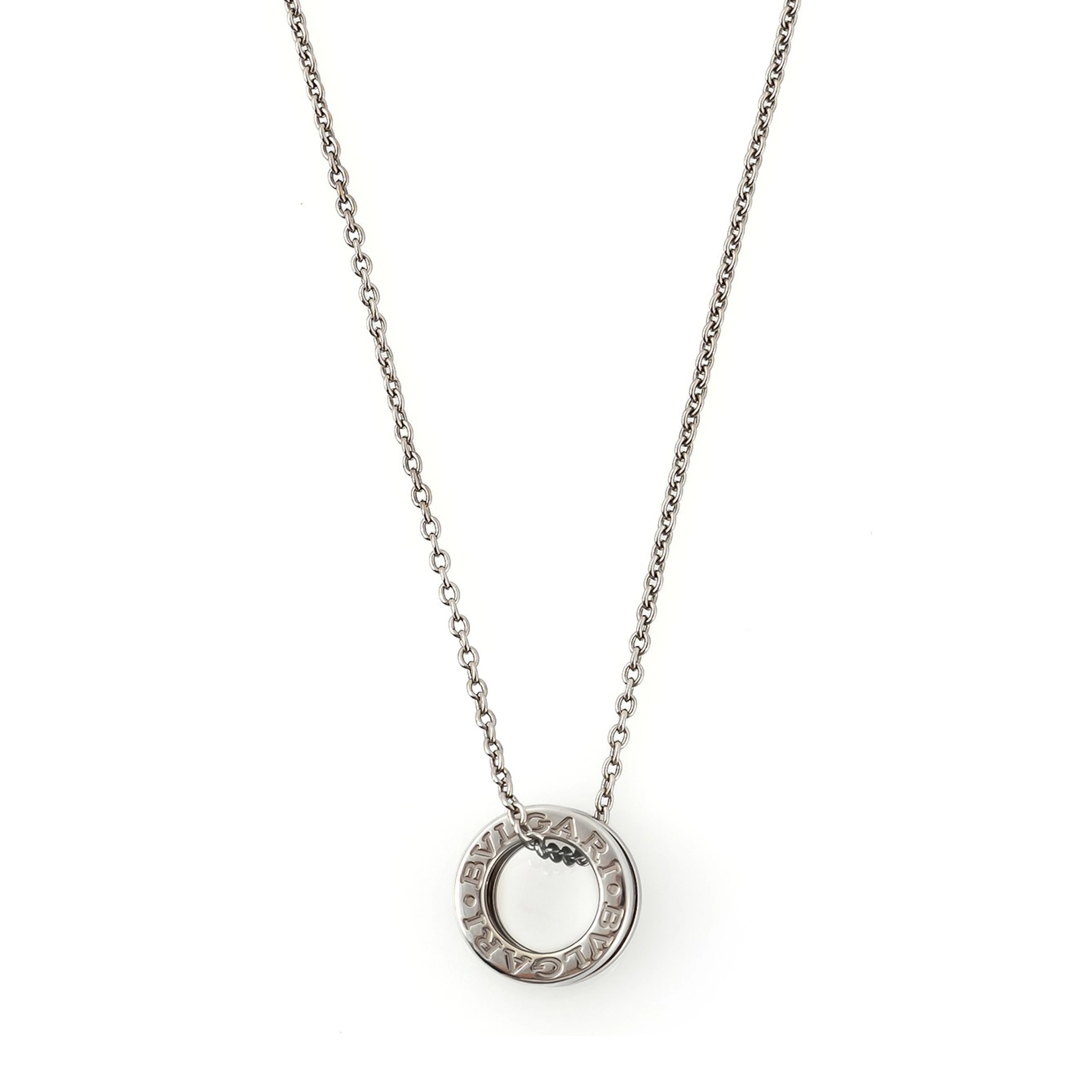 BULGARI, collana collezione B.Zero1. Oro bianco 18kt. Lunghezza 40