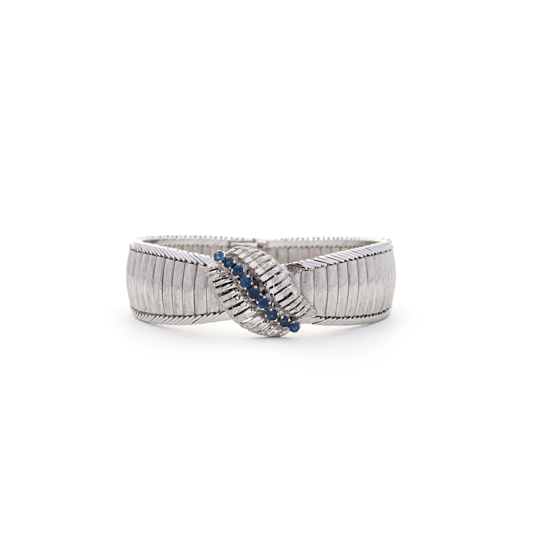 Bracciale con Zaffiri. Oro bianco 18kt, zaffiri di 0.50 ct circa
