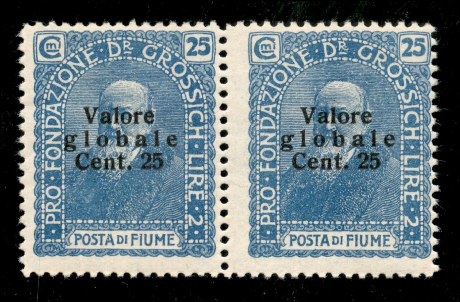 Occupazioni I guerra mondiale - 1920 25 cent su 25 Valore Globale