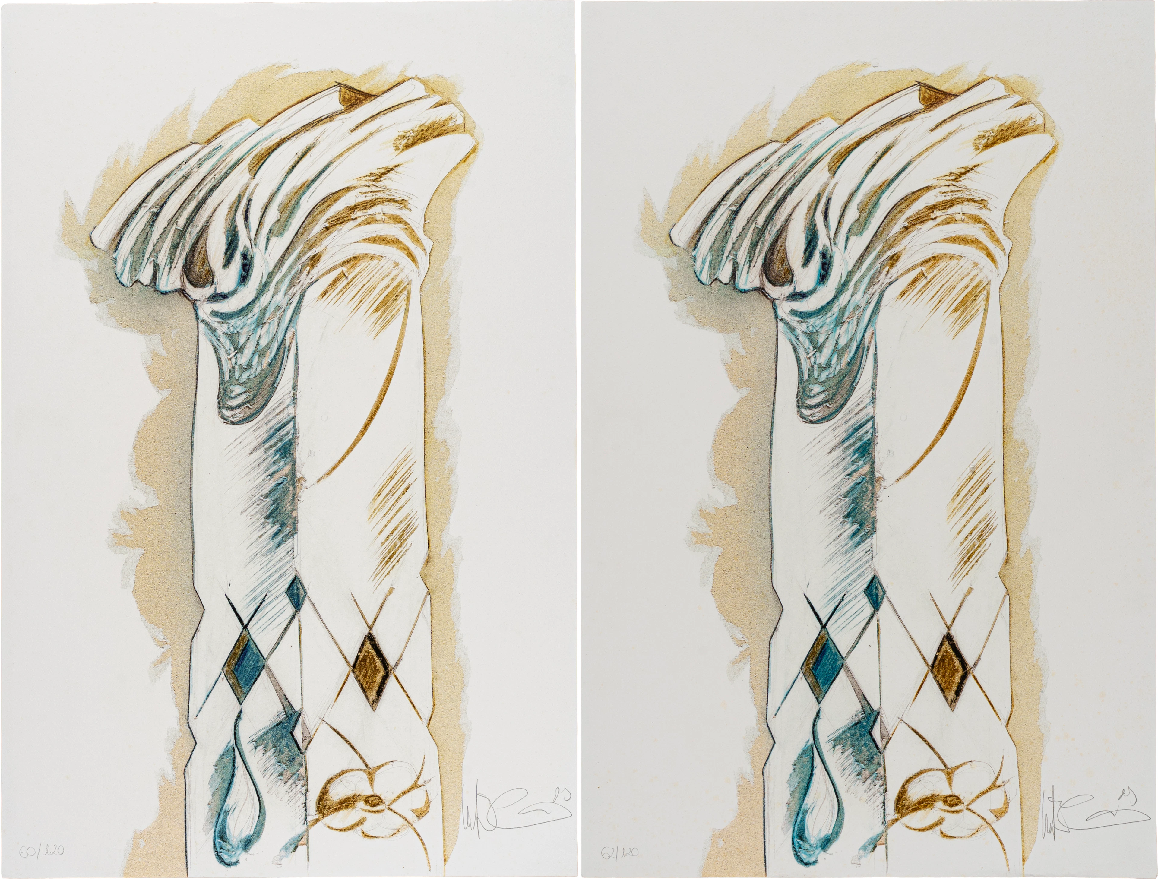 ELISABETTA GOGGI Due litografie Senza titolo Litografia; es. 60/120