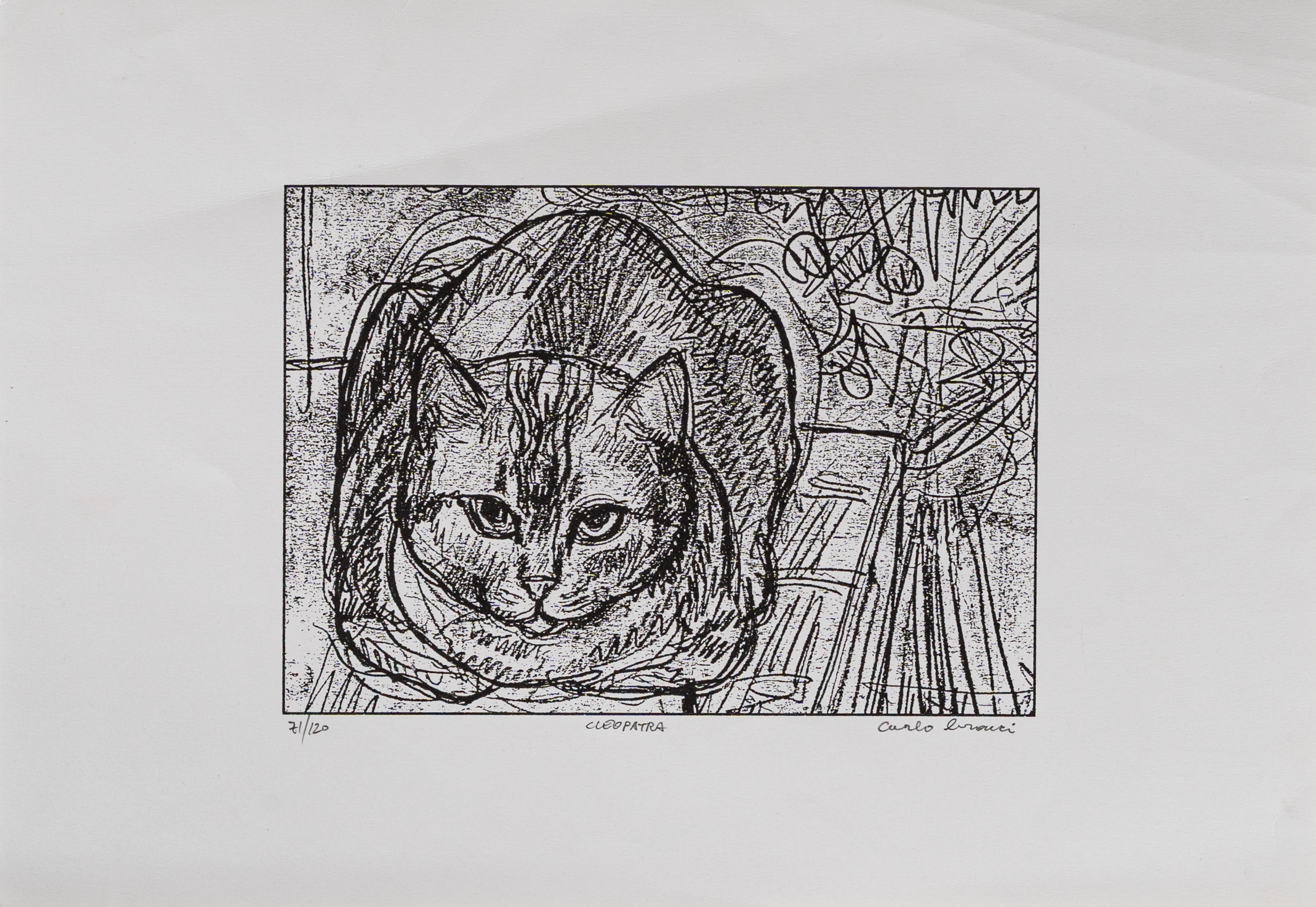CARLO BRACCI (1935 - 2003) Cleopatra Litografia; es. 71/120 35 x 50