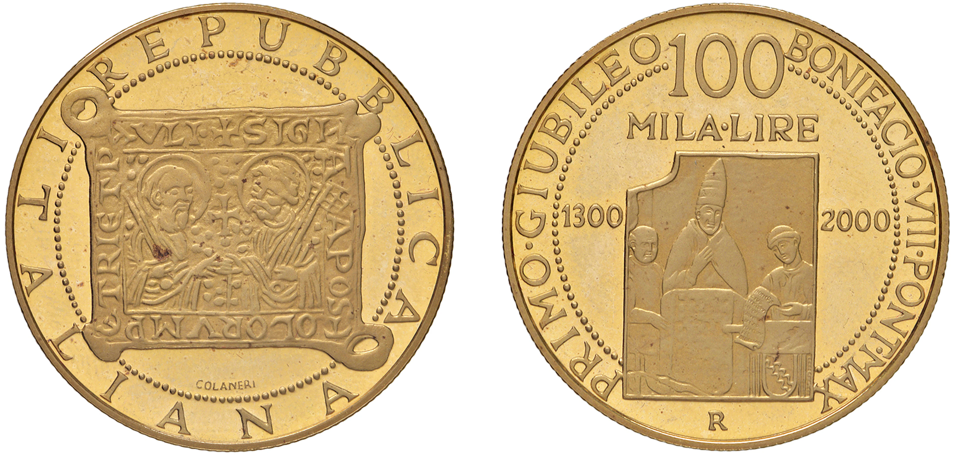 REPUBBLICA ITALIANA 50000+100000 Lire, primo Giubileo e Benvenuto