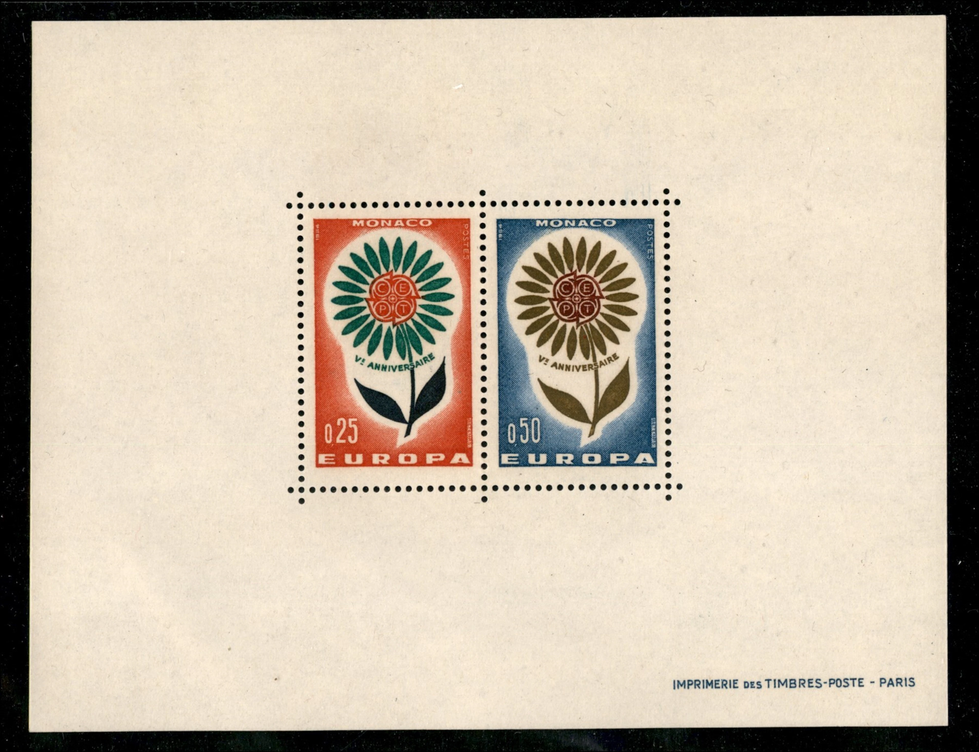 Europa e Oltremare - Monaco - 1964 Foglietto Europa (Michel 782/783)