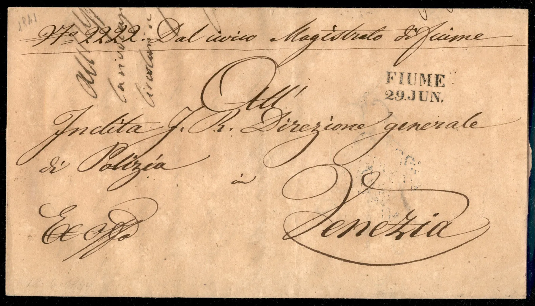 Prefilateliche - Italia - Periodo Austro Ungarico Lettera completa
