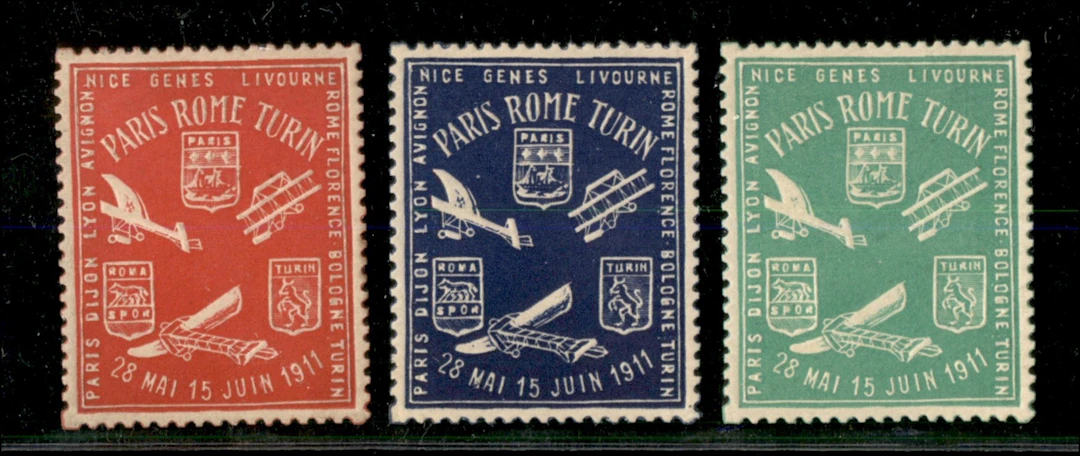 Regno - Posta Aerea - 1911 - Esposizione Mondiale di Torino Vignette