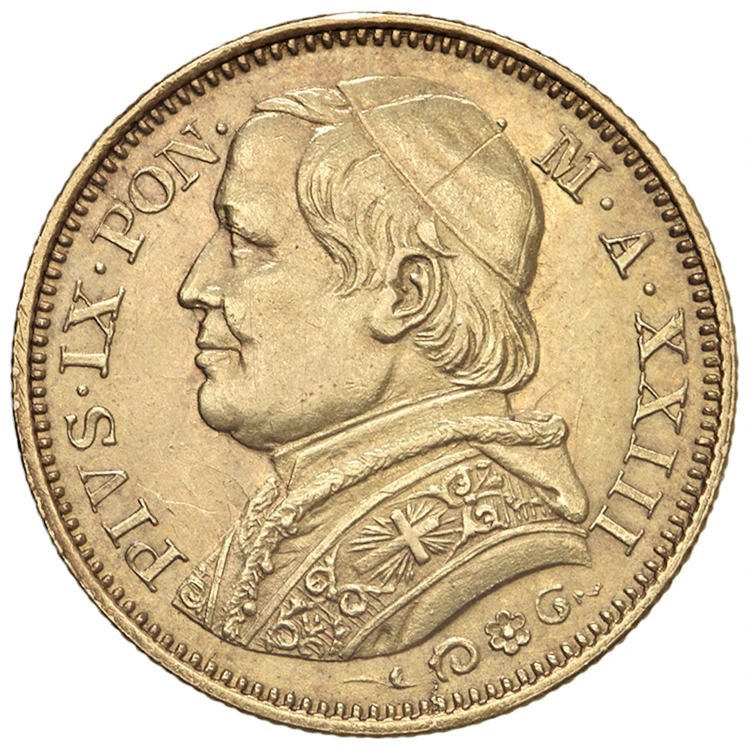 MONETE ITALIANE - Stato Pontificio â Pio IX (1846-1878) 20 Lire