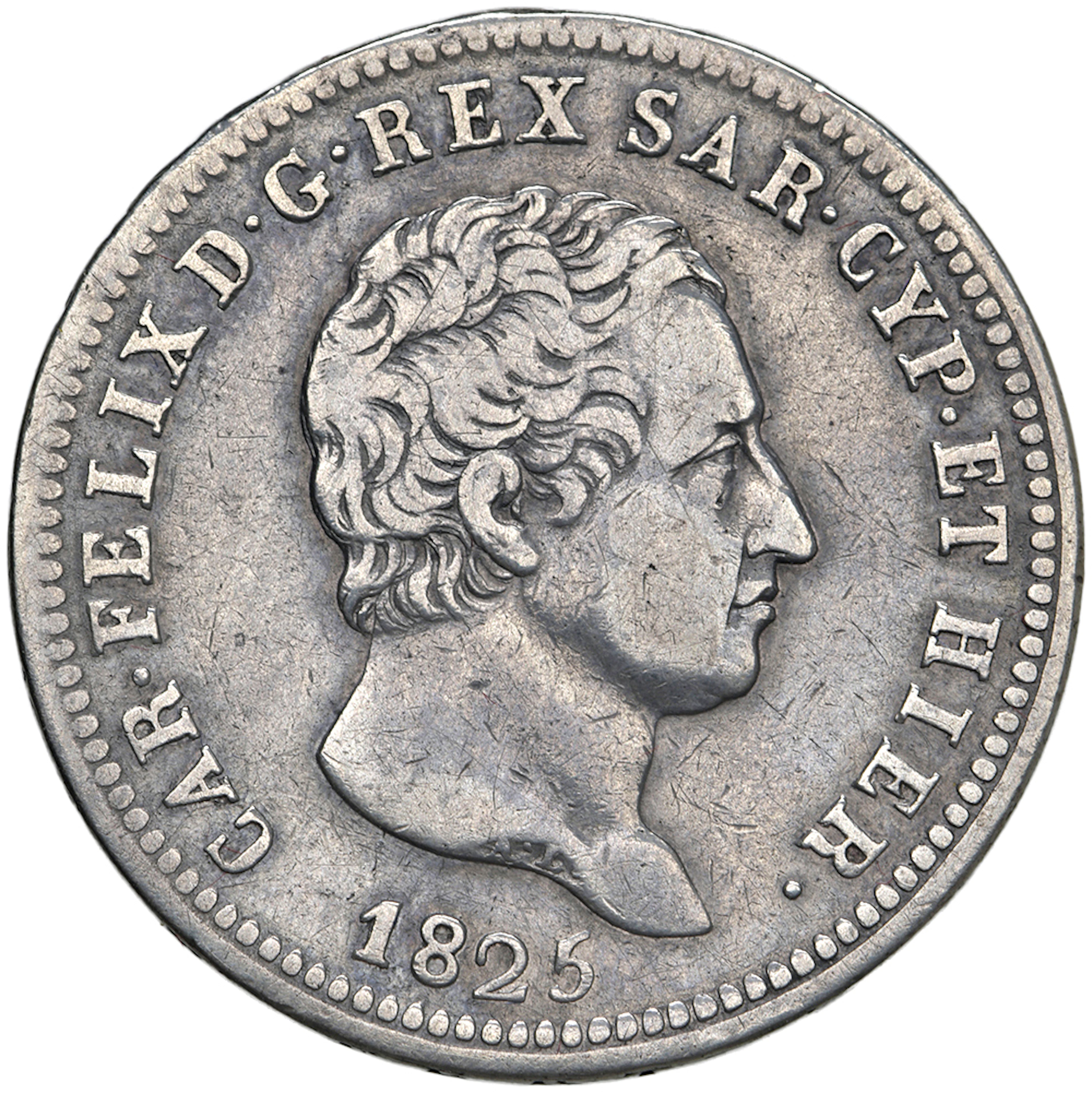 SAVOIA - Regno di Sardegna - Carlo Felice (1821-1831) 2 Lire 1825